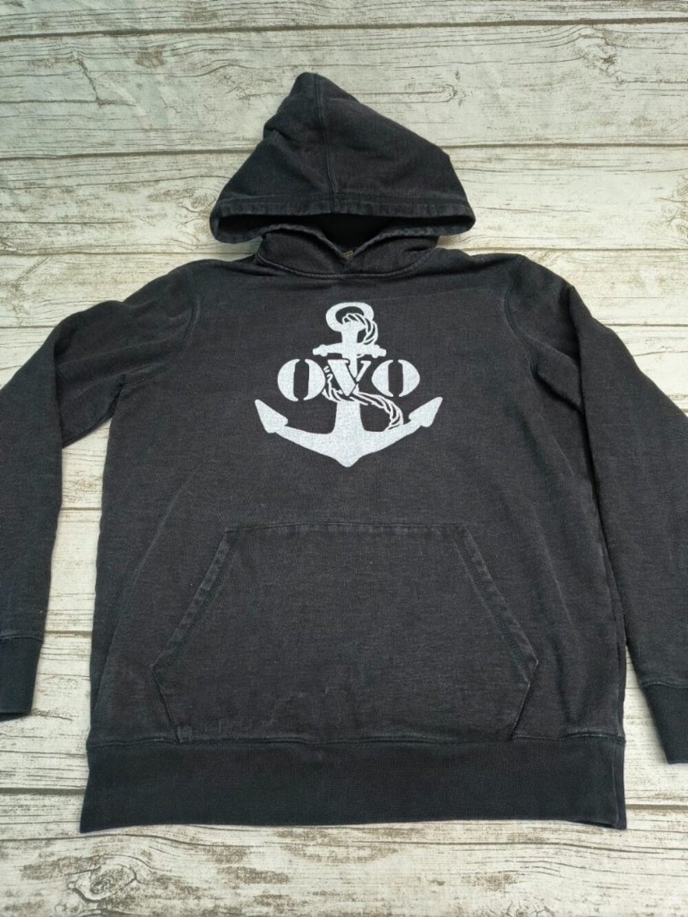 OVO Black Spellout Anchor Hoodie Drake Streetwear Size Medium